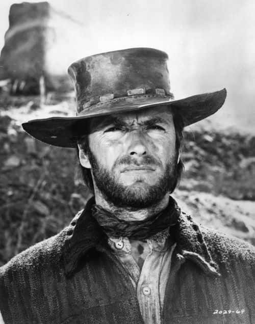 American film star and director Clint Eastwood in one of the westerns which made his name.   (Photo by Keystone/Getty Images)