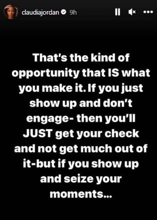 Claudia insisted on seizing the moments (Claudia Jordan/Instagram)