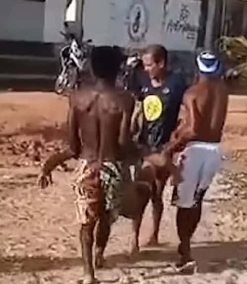 The good samritans saving the surfer ( Daily Mail)