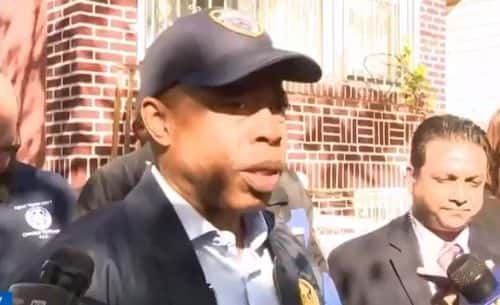 Mayor Eric Adams speaking to the media ( screenshot via NBC New York)